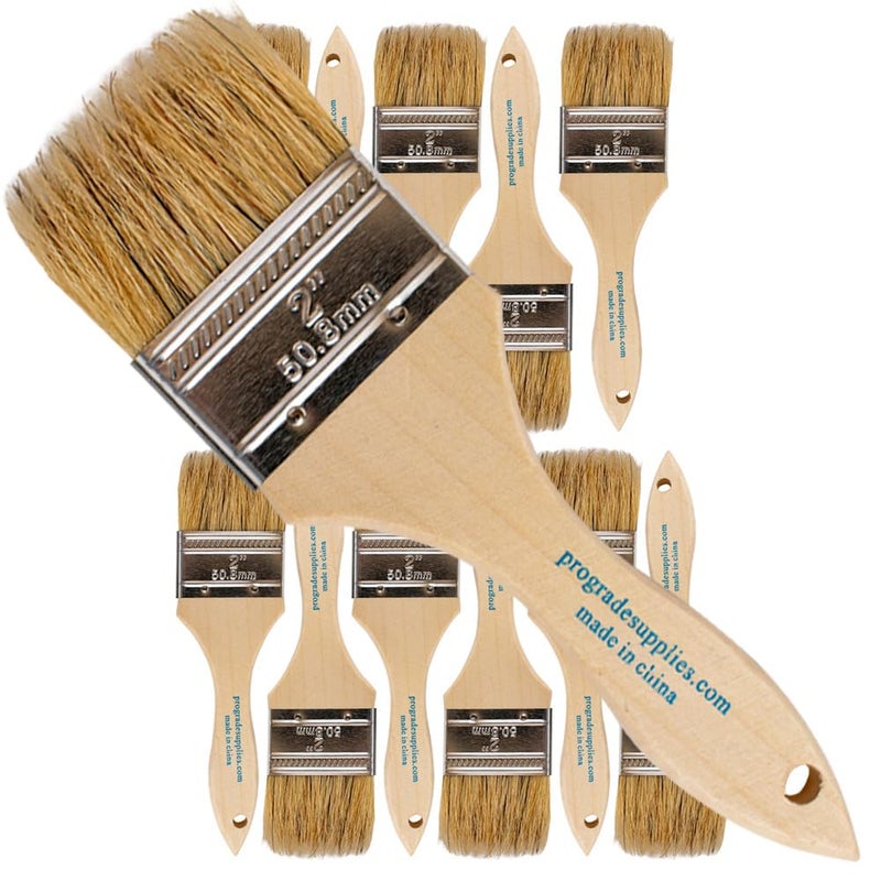 Pro-Grade Pro Grade - Chip Paint Brushes - 12 Ea 2 Inch Chip Paint Brush Light Brown - Image 1